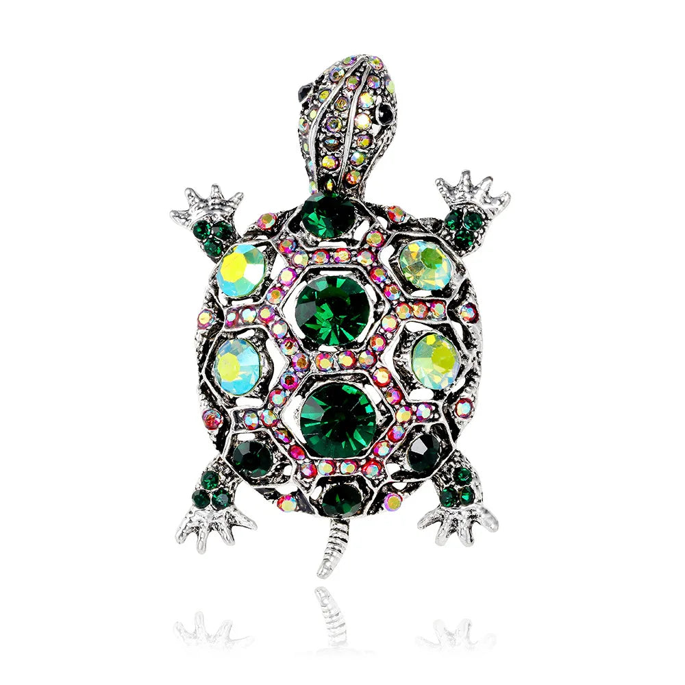 Fashion Tortoise Glitter Sparkle Trendy Brooches for Girls Sweet Glamorous Charms Pins Jewelry for Women Ladies Accessories