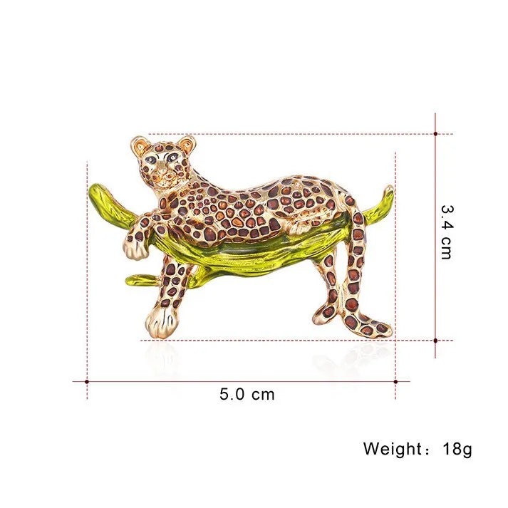 Fashion Trendy Animals Leopard Brooches for Girls Stylish Glamorous Dainty Charms Pins Jewelry for Women Ladies Accessories