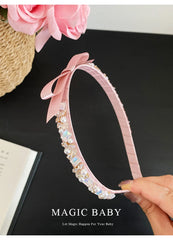 Glitter Classic Bowknot Head Band for Baby Girls Simple Minimalistic Hair Band for Kids Children Teens Hair Accessories in Stock