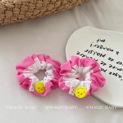 Girly Aesthetic Color Blocked Thick Thin Hair Scrunchies Fashion Sweet Lovely in Stock Hair Ties Accessories for Children Daily