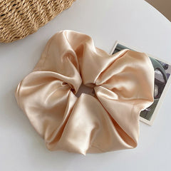 Classic Solid Color Simple Scrunchies for Girls Satin Lustrous Hair Ties for Women Ladies Chic Fashion Stylish Hair Accessories