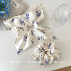 Hot Sale White Flower Medium Scrunchies Trendy Graceful Customized Wholesale in Stock Hair Ties Accessories for Women Daily Use