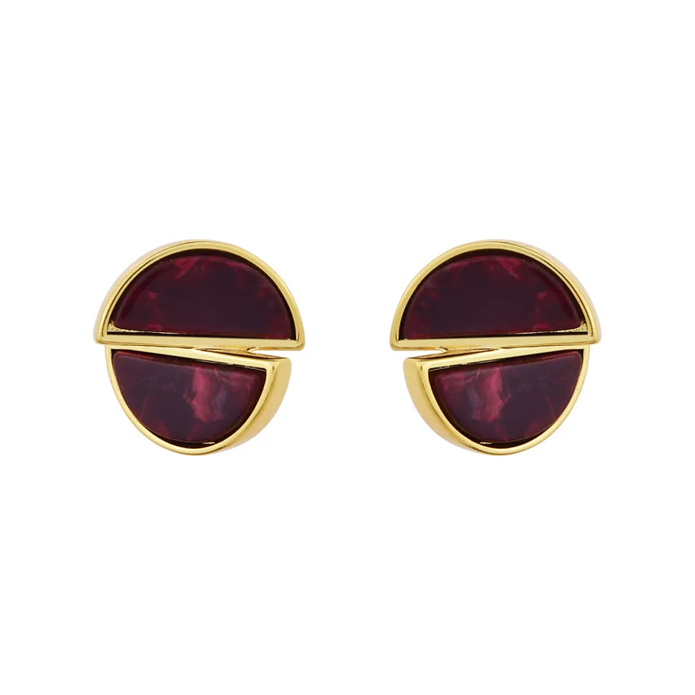 High-end Split Geometric Design Stud Earrings Women Acetate Leopard Print Resin Simple Vintage Ear Jewelry Accessories Wholesale