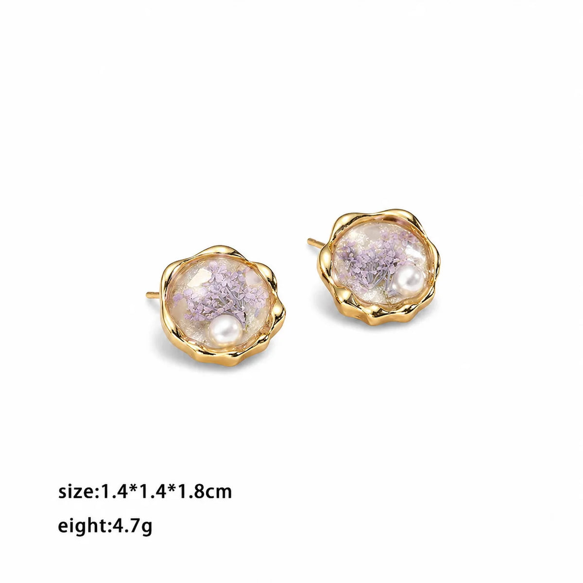 Ladies Flower Shape New Design Glass Pearl Stud Earring Fashion Elegant Charms Factory Price in Stock Jewelry for Women Causal