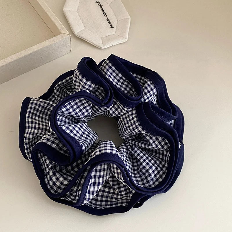 Women Simple Plaid Multi Layer Hair Ties for Girls Elegant Sweet Cute Scrunchies for Ladies Hair Accessories Chinese Supplier