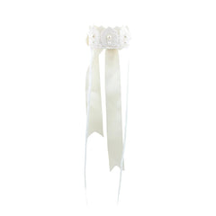 Simple Solid Color White Birthday Head Band for Baby Girls Ribbon Glitter Cute Sweet Hair Band for Kids Child Hair Accessories