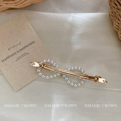 Fashion Chic Imitation Pearl Glitter Hair Clips for Girls Lustrous Stylish Barrette for Women Ladies Hair Accessories in Stock