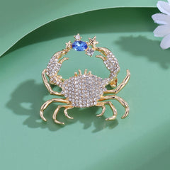 Fashion Animals Rhinestone Crab Elegant Brooches for Girls Stylish Trendy Pins Jewelry for Women Ladies Accessories Wholesale