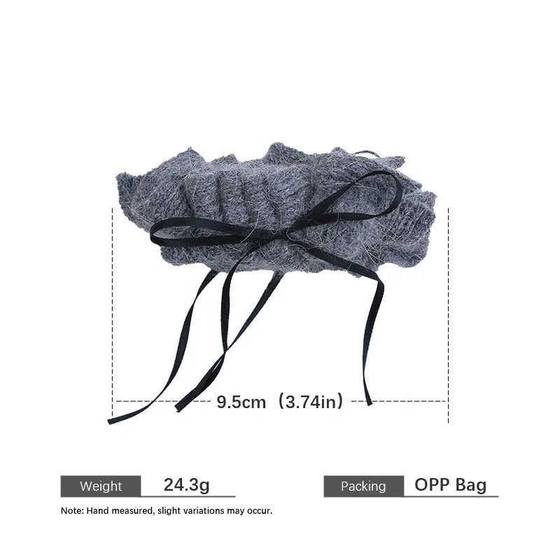 Fashion Ribbon Bowknot Solid Color Winter Hair Clips for Girls Trendy Elegant Banana Clips for Women Ladies Hair Accessories