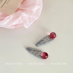 Women Rhinestone Multicolor Beads Snap Clips Fashion Sparking Sweet Simple Customized in Stock Hairpins Accessories for Daily