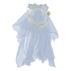 Cute Sweet Flower Tulle Bowknot Headband Glitter Imitation Pearl Hair Band Accessory for Baby Girls and Kids