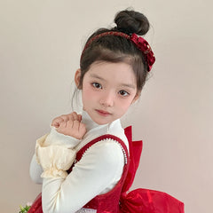 Classic Red Velvet Simple Head Band for Baby Girls Chic Fashion Trendy Hair Band for Kids Hair Accessories in Stock Stylish