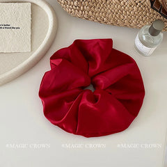 Lustrous Elegant Fashion Scrunchies Stylish Solid Color Hair Ties for Girls and Women Sweet New Design Hair Accessories