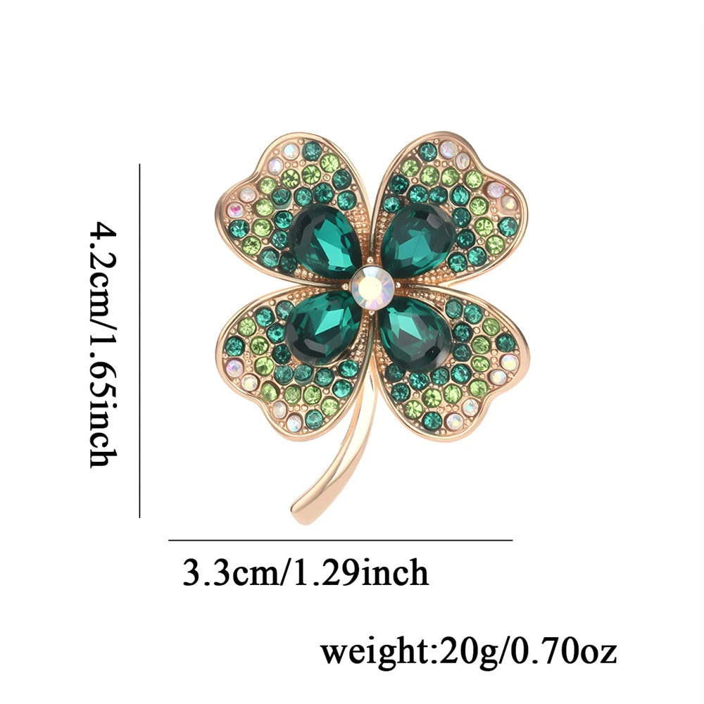 Personalized Design Four-leaf Clover Brooches for Girls Sweet Dainty Glamorous Pins Jewelry for Women Lady Accessories Hot Sale