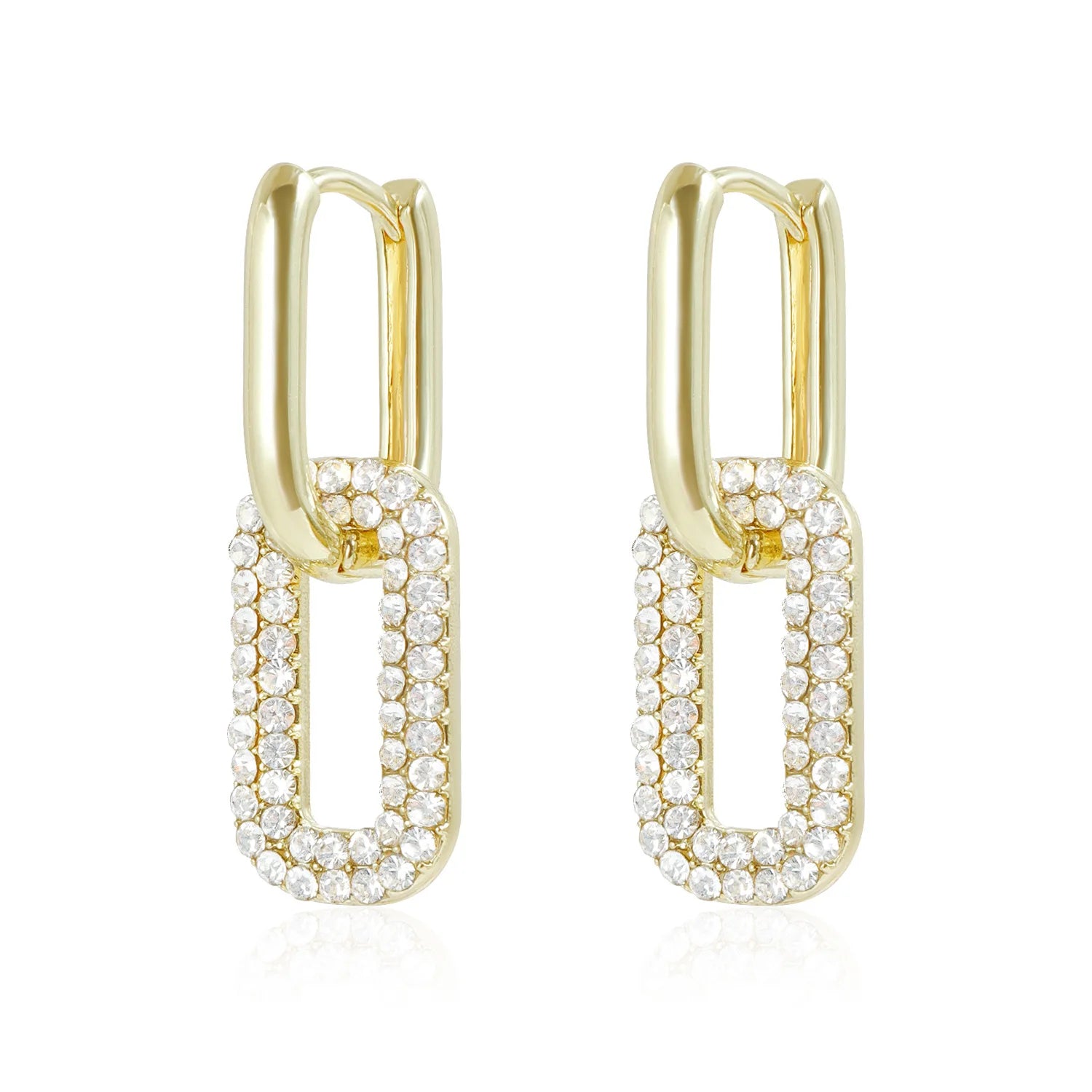 Fashion Luxury Glitter Hoop Drop Earrings for Girls Simple Minimalistic Art Deco Dainy Jewelry for Women Ladies Accessories