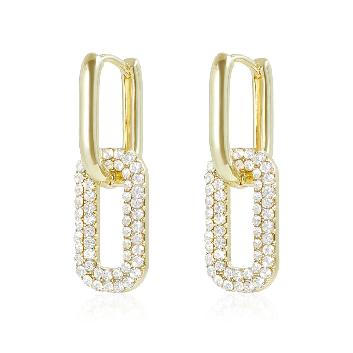 Fashion Luxury Glitter Hoop Drop Earrings for Girls Simple Minimalistic Art Deco Dainy Jewelry for Women Ladies Accessories