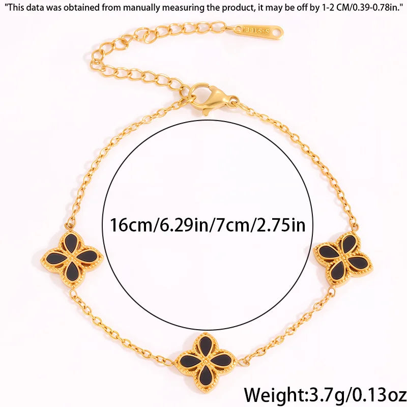 Fashionable Zircon Four-leaf Clover Bracelet for Girl Refined Unique Light Luxury High-end Jewelry Women's Accessories Wholesale