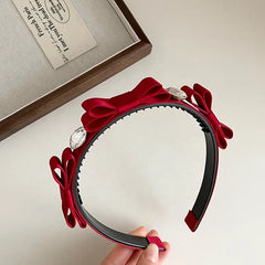 Fashion Glitter Solid Color Bowknot Head Band for Girls Sweet Cute Hair Band for Women Ladies Hair Accessories in Stock Chic