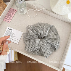 Brand New Women's Korean Style Hair Ties Elegant Vintage Dot Scrunchies Minimalistic Hair Accessories with Sweet Style for Girls
