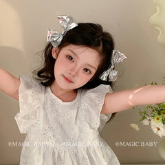 Classic Bowknot Glitter Lustrous Hair Clips for Baby Girls Fashion Sweet Cute Alligators for Kids Children Hair Accessories