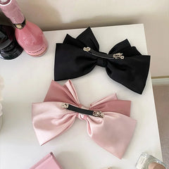 Large Solid Color Bowknot Hair Clips for Women Princess French Style Sweet Cute Barrette for Women Ladies Hair Accessories Chic
