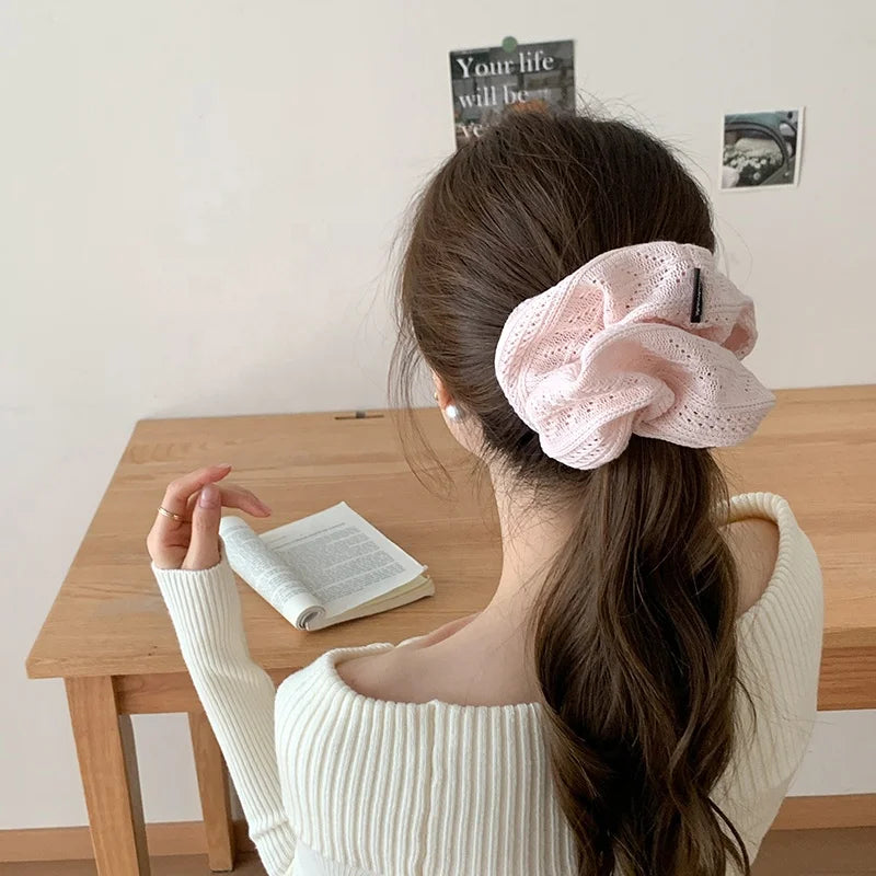 Simple Solid Color Minimalistic Fashion Scrunchies for Girls Sweet Elegant Classic Hair Ties for Women Ladies Hair Accessories