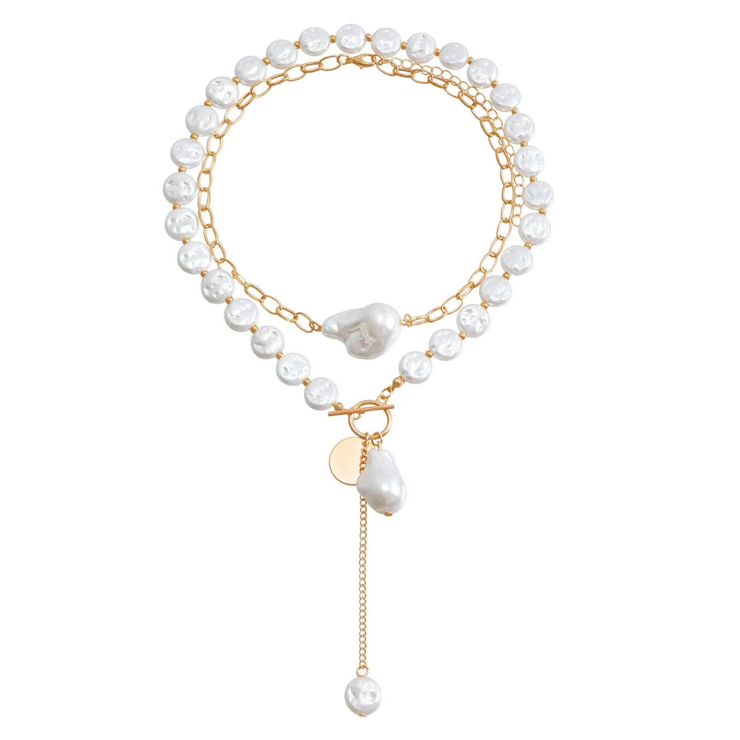 Fashion Baroque Imitation Pearl Elegant Necklaces for Girls Sweet Trendy Stylish Vintage Jewelry for Women Ladies Accessories