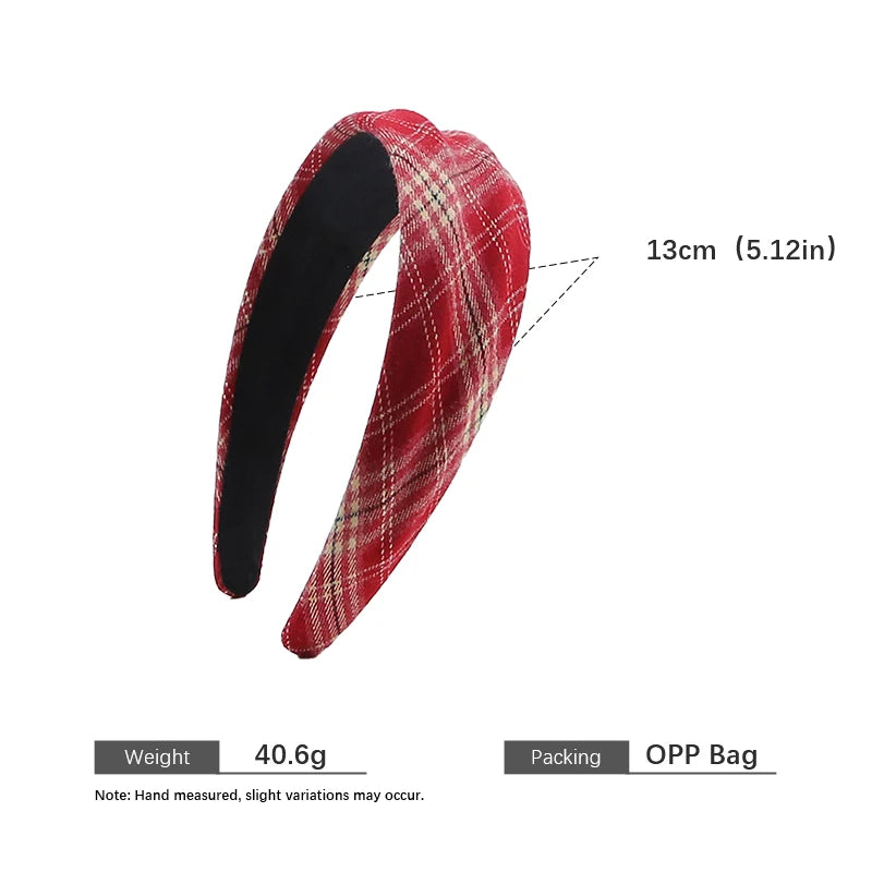 Fashion Trendy Plaid Classic Simple Head Band for Girls Sweet Cute Hair Band for Women Ladies Hair Accessories in Stock Chic
