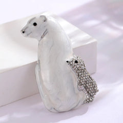 Fashion Cute Animals Polar Bear Brooches for Girls Sweet Stylish Trendy Pins Jewelry for Women Ladies Accessories Wholesale