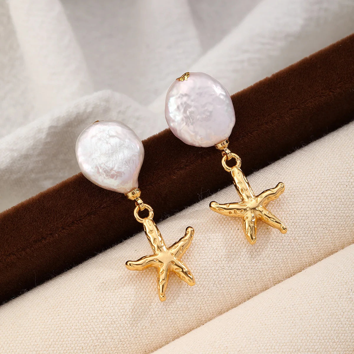 Female Star Baroque Pearl S925 Silver 18k Gold-plated Earring Simple Elegant Charms Low MOQ in Stock Jewelry for Women Causal