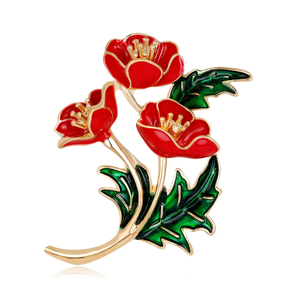 Fashion Classic Vintage Retro Flowers Floral Brooches for Girls Trendy Stylish Pins Jewelry for Women Ladies Accessories Sweet