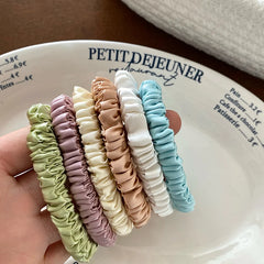 Classic Simple 100% Silk Scrunchies for Girls High Elastic Fashion Hair Ties Sweet Style Hair Accessories for Women and Ladies