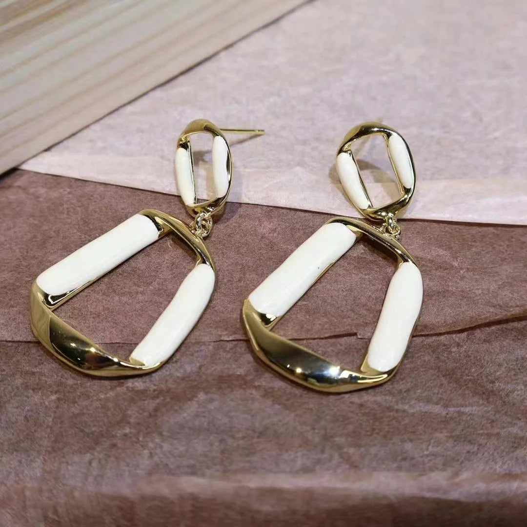 Female Butterfly Square Flower Decorative Medium Drop Earring Fashion Graceful Charms Sequined Wholesale Jewelry Accessories