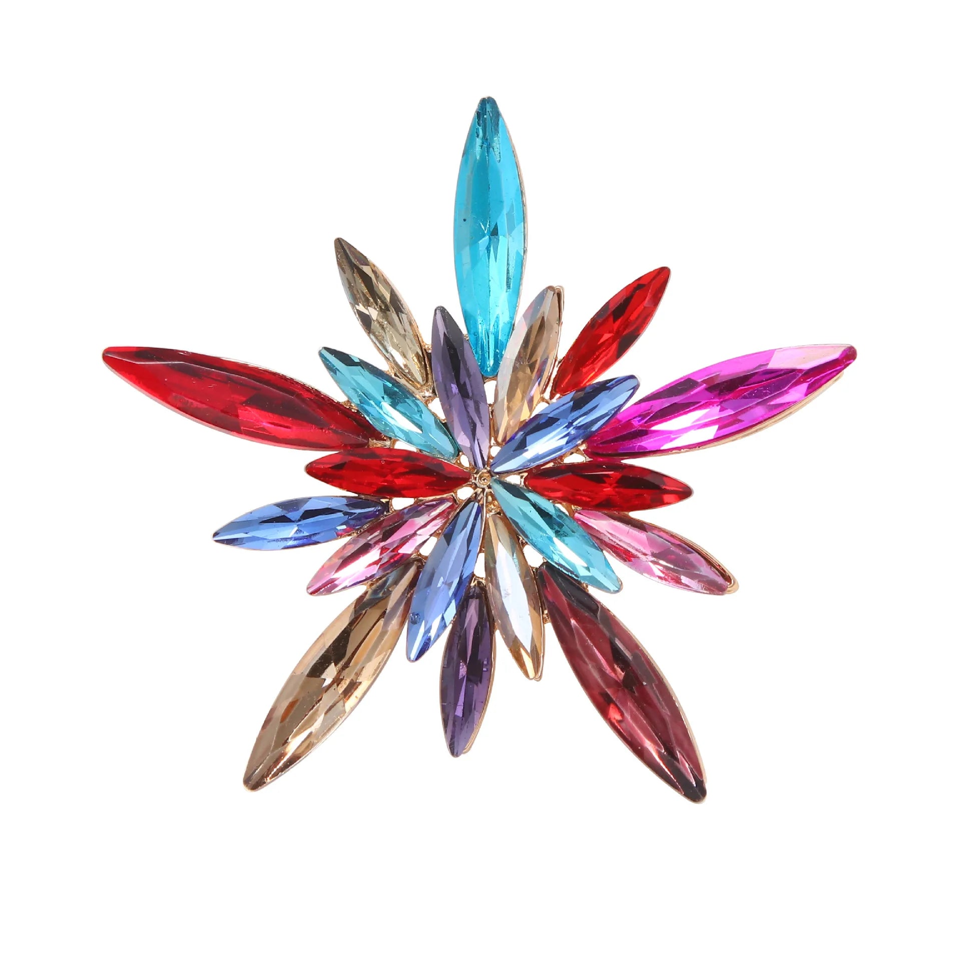 Fashion Rhinestone Star Glitter Sparkle Brooches for Girls Trendy Luxury Glamorous Pins Jewelry for Women Ladies Accessories