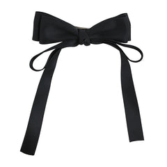 Elegant Trendy Customized Fabric Hair Claws Barrette Clips Hot Sale Black Solid Color Ribbon Bowknot for Women for Party Daily