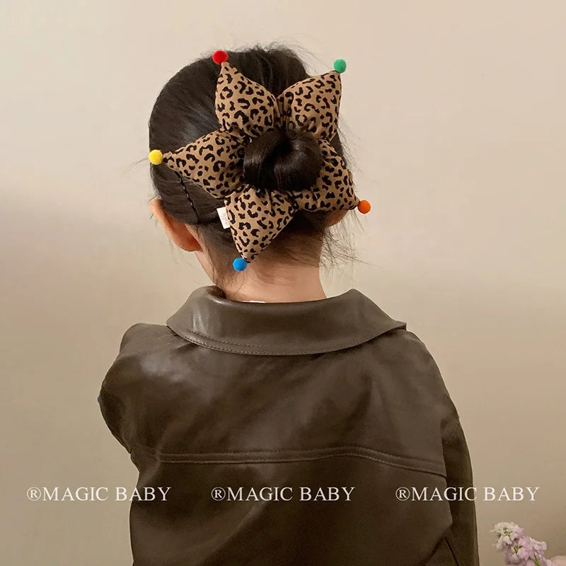 Fashion Star Polka Dot Scrunchies for Baby Girls Cute Kawaii Plaid Stripe Hair Ties for Kids Children Hair Accessories in Stock