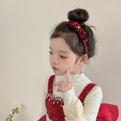 Classic Red Velvet Simple Head Band for Baby Girls Chic Fashion Trendy Hair Band for Kids Hair Accessories in Stock Stylish