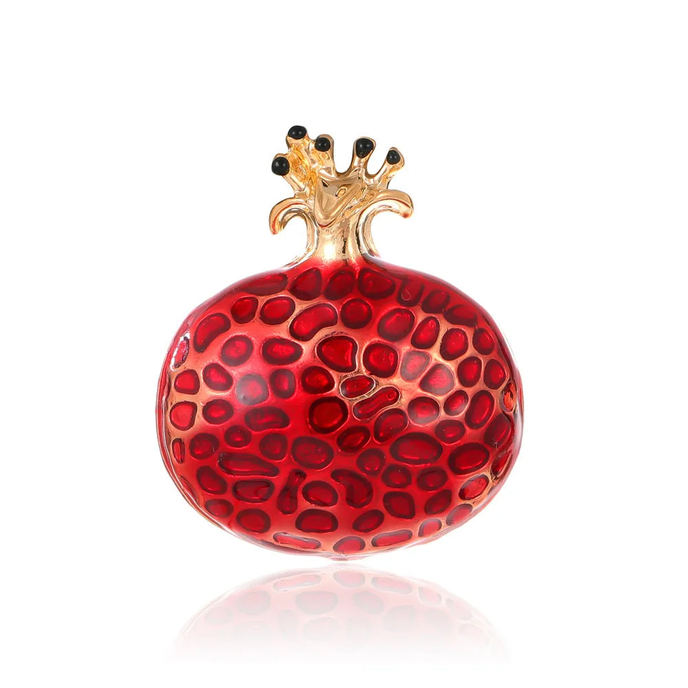 Fashion Pomegranate Fruits Sweet Brooches for Girls Stylish Elegant New Design Pins Jewelry for Women Ladies Accessories Chic