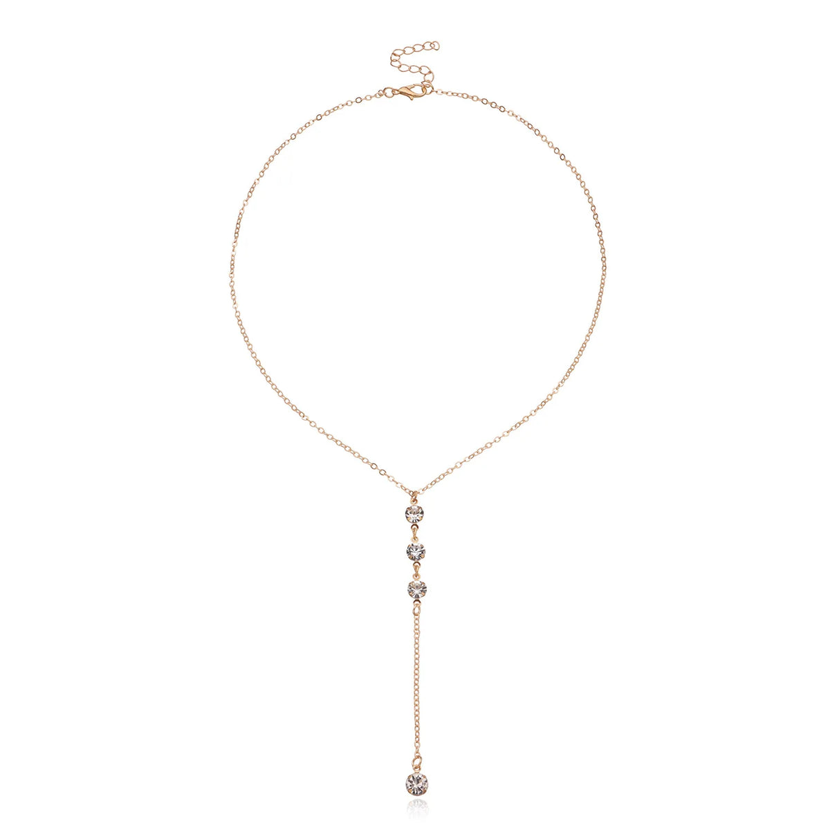 Fashion Simple Minimalistic Rhinestone Glitter Sparkle Necklaces for Girls Sweet Elegant Jewelry for Women Ladies Accessories