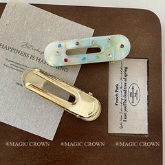Cute Sweet Lustrous Glitter Dot Hair Clips Girls Fashion Elegant Trendy Hair Accessories Women Ladies Snap Clip Alloy Acetate
