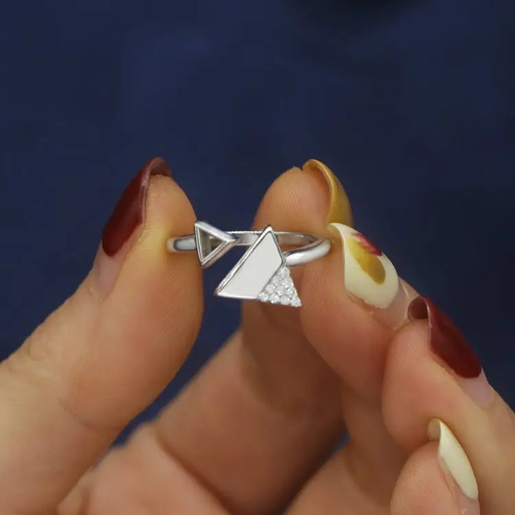 Geometric Triangle Open Rings for Women Adjustable Minimalist Modern Statement Band Fashion Jewelry Gift Accessories Wholesale