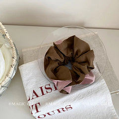 Solid Color Simple Bowknot Scrunchies for Girls Classic French Style Elegant Hair Ties for Women Ladies Hair Accessories Chic