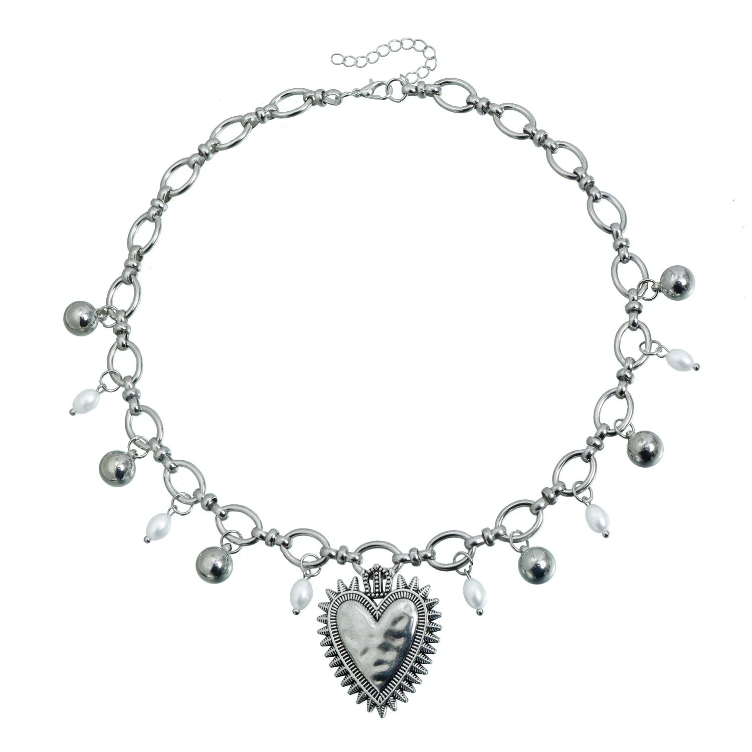 Fashion Mental Heart Shaped Cool Sweet Spicy Necklaces for Girls Punk Glamorous Jewelry for Women Ladies Accessories Wholesale