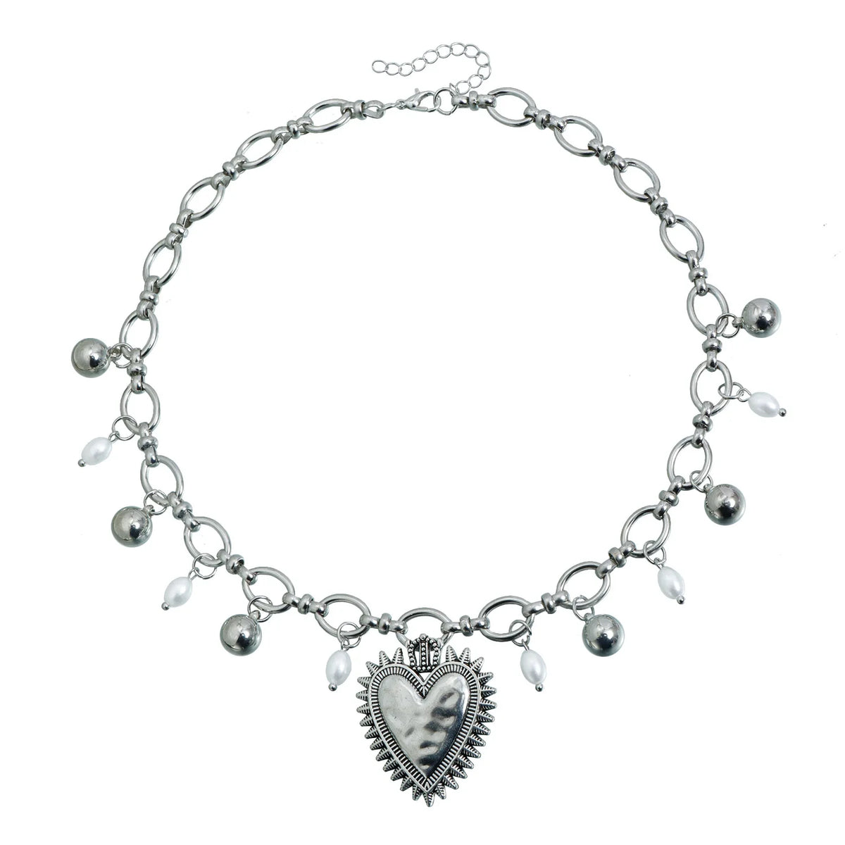 Fashion Mental Heart Shaped Cool Sweet Spicy Necklaces for Girls Punk Glamorous Jewelry for Women Ladies Accessories Wholesale