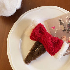 Female Autumn Winter Christmas Festival Celebration Chic Fashion Warm Customized Wholesale in Stock Small Hair Clips Accessories