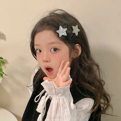 Simple Minimalistic Glitter Star Hair Clips for Baby Girls Fashion Chic Classic Snap Clips for Kids Children Hair Accessories