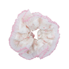 Sweet Cute Elegant Pink Flower Scrunchies for Girls Korean Style Princess Hair Ties for Women Ladies Hair Accessories in Stock