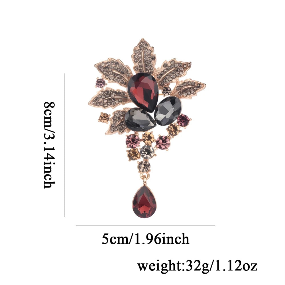 Fashion Sweet Glitter Rhinestone Sparking Luxury Brooches for Girls Bold Pins Jewelry for Women Ladies Accessories Wholesale