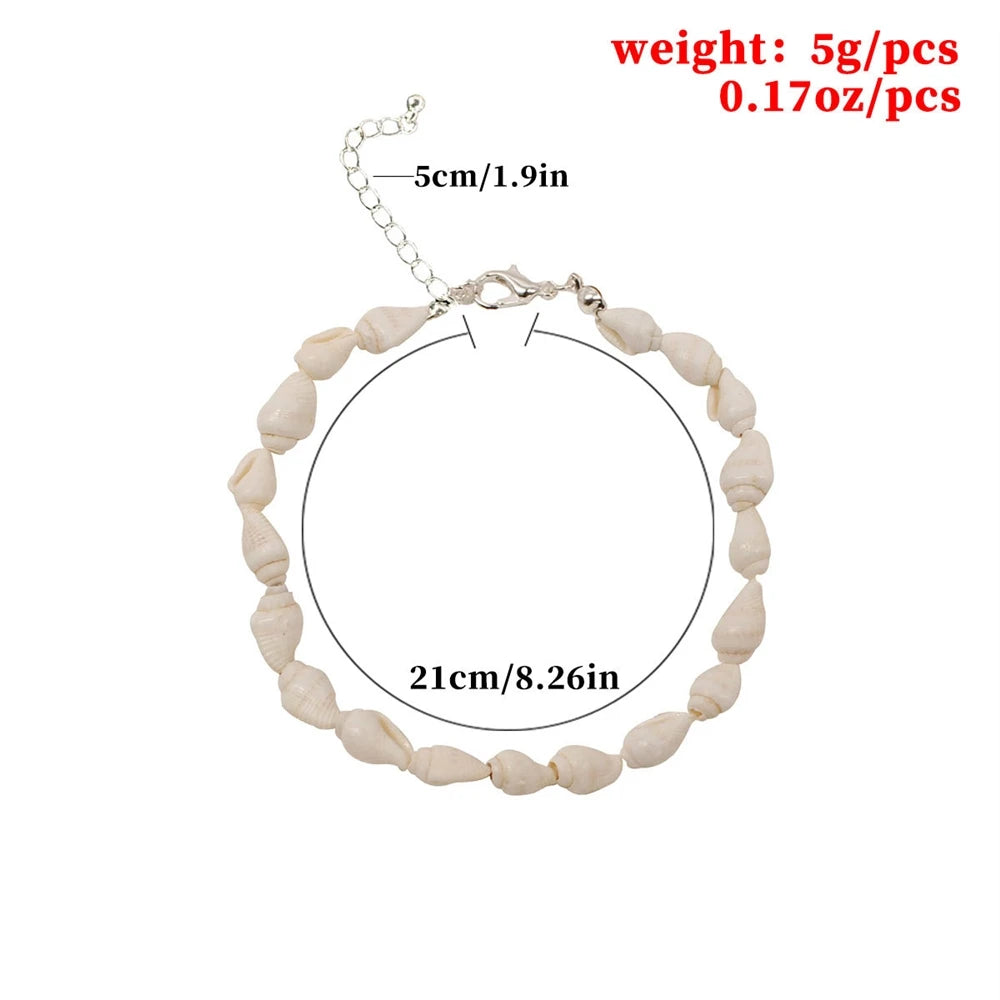 Fashion Sweet Multi Function Anklet Bracelets for Girls Elegant Boho Shell Sea Vacation Jewelry for Women Ladies Accessories
