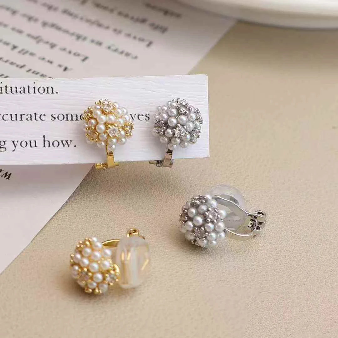 Girly Aesthetic Ball Bear Shape New Design Small Clip-on Earring Fashion Sweet Cute Charms Wholesale Jewelry Accessory for Daily